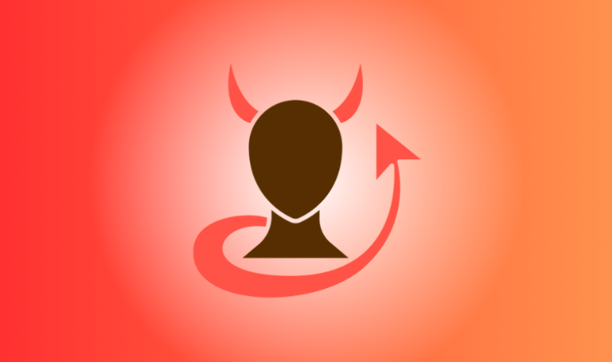 Silhouette of a person with dark horns — representing the Horns Effect